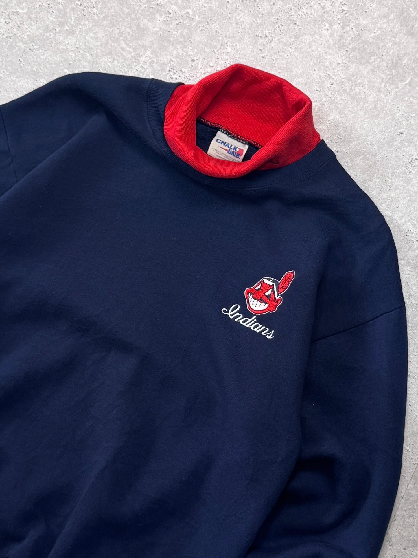 Vintage Cleveland Indians MLB Mock Neck Sweater (M)