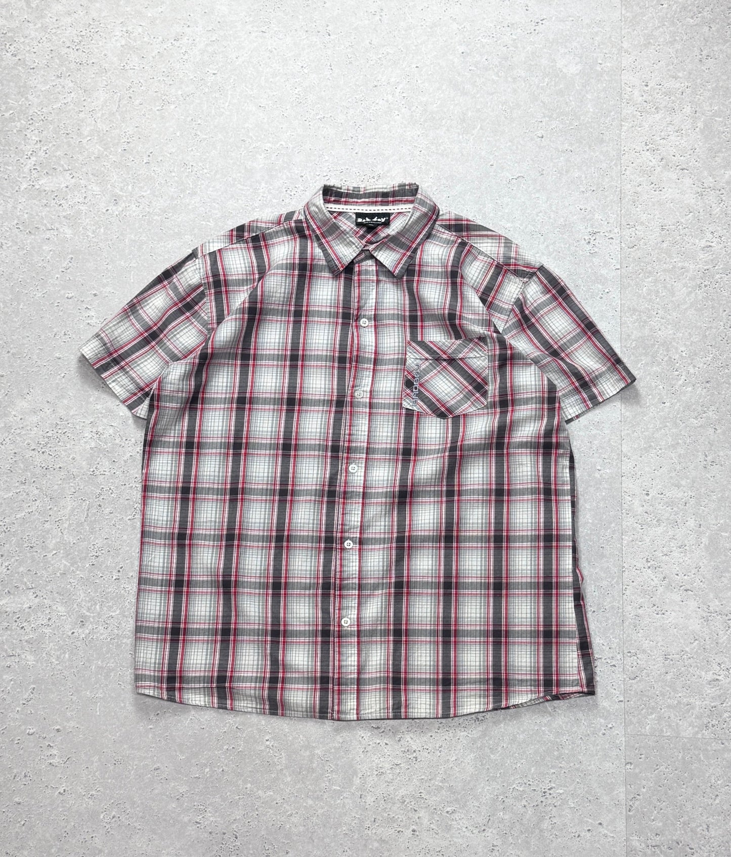 Vintage Y2K Badboy Plaid Button Up Shirt (L)