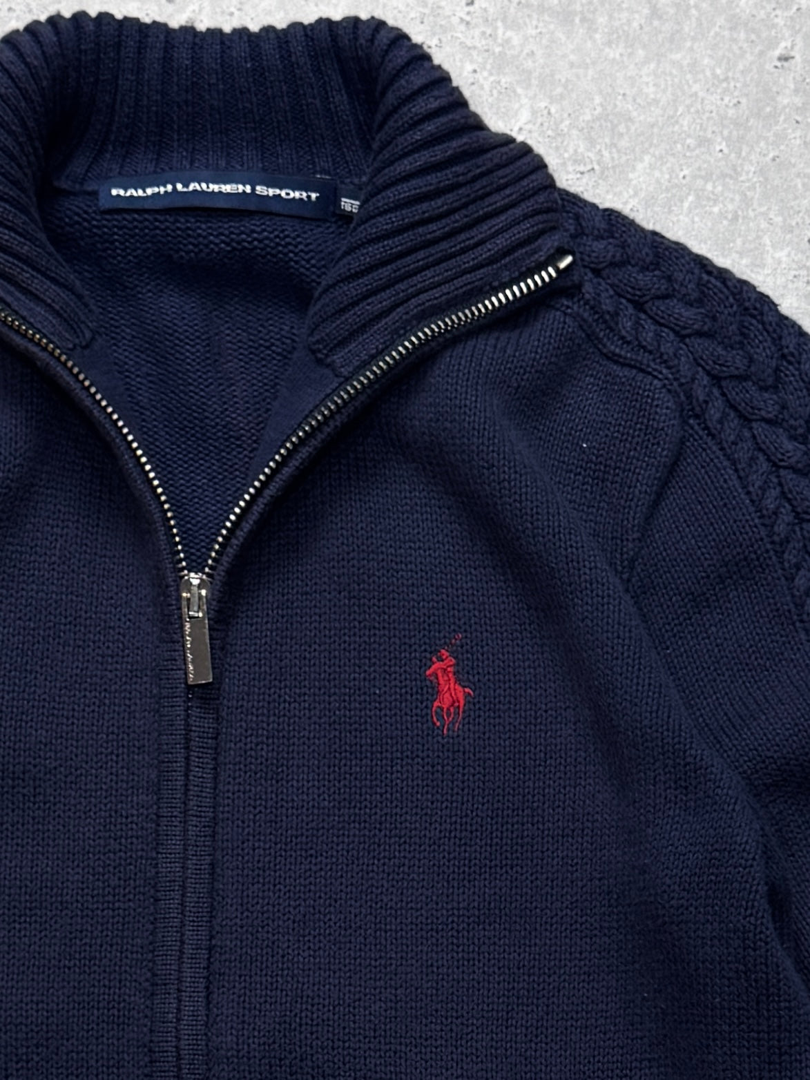 Vintage Ralph Lauren Sport Knitted Zip Up Sweater (S)