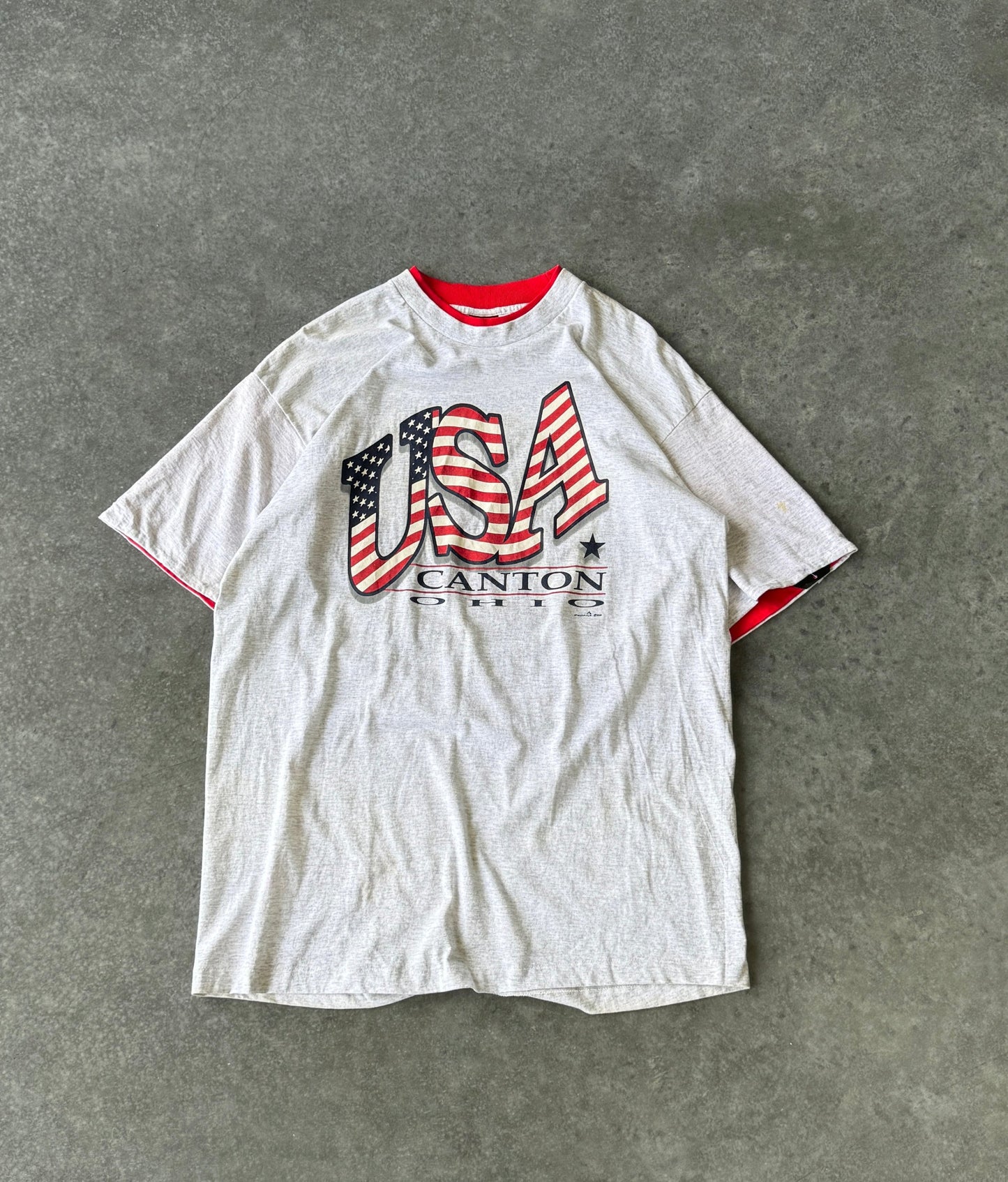 Vintage 90s USA Destination Two Tone Tee (2XL)
