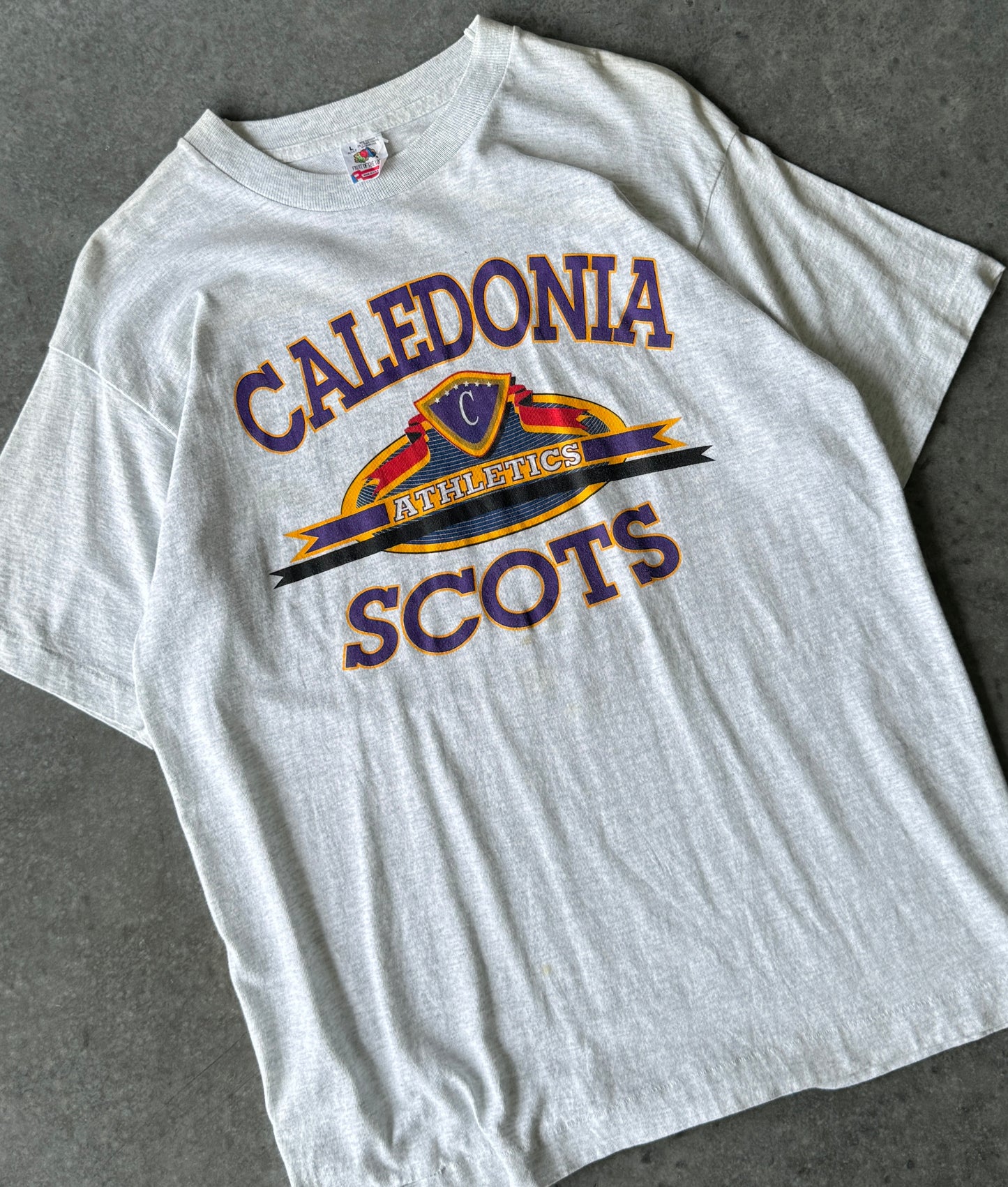Vintage 90s Caledonia Scots College Tee (L)