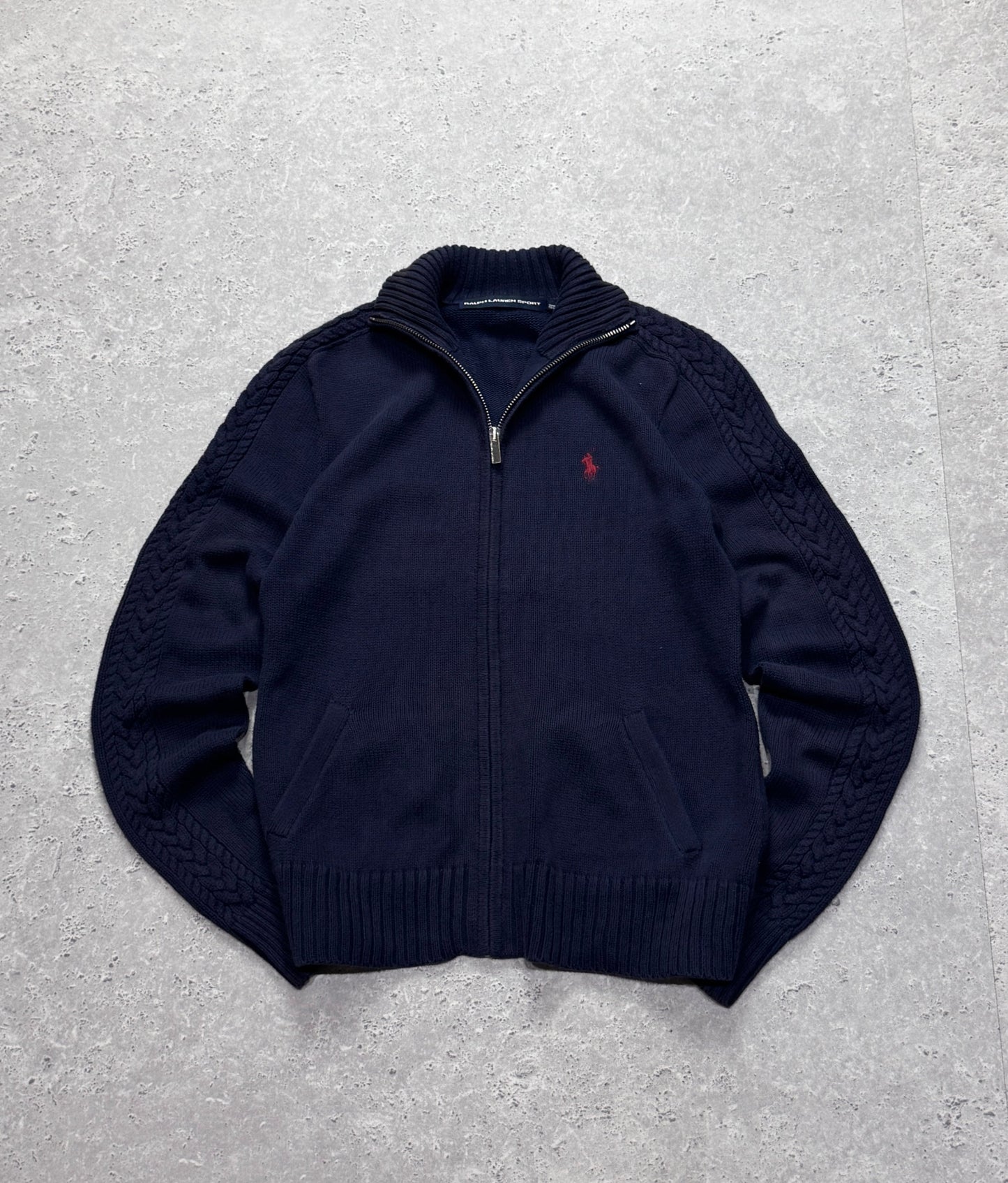 Vintage Ralph Lauren Sport Knitted Zip Up Sweater (S)