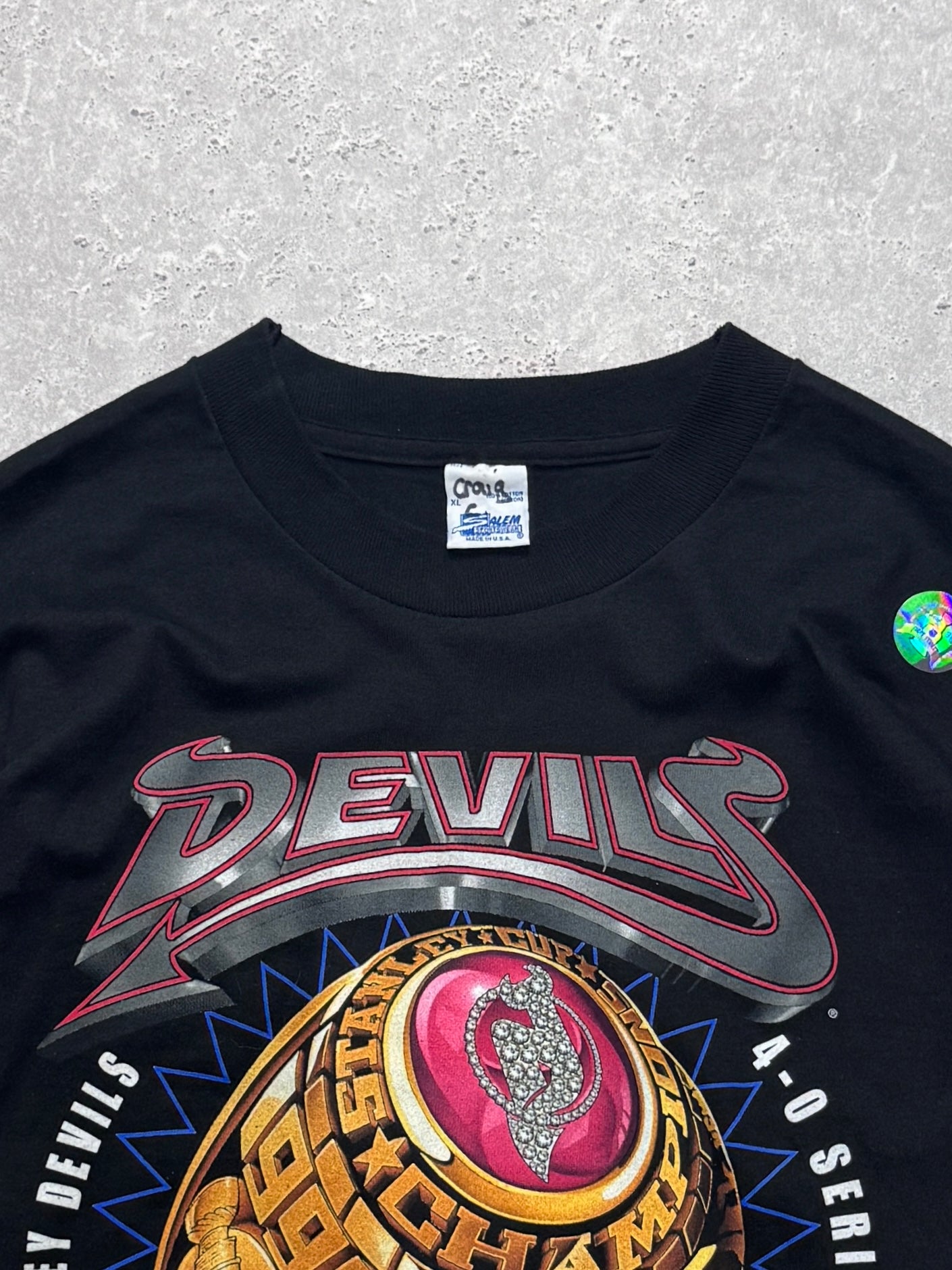 Vintage 1995 New Jersey Devils Stanley Cup Deadstock Championship Tee (2XL)
