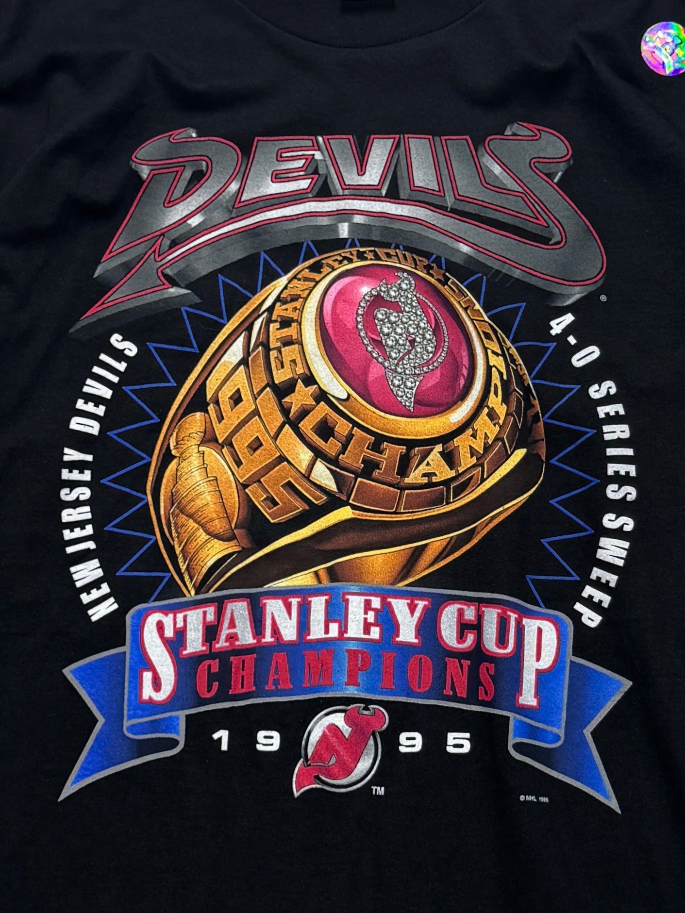 Vintage 1995 New Jersey Devils Stanley Cup Deadstock Championship Tee (2XL)