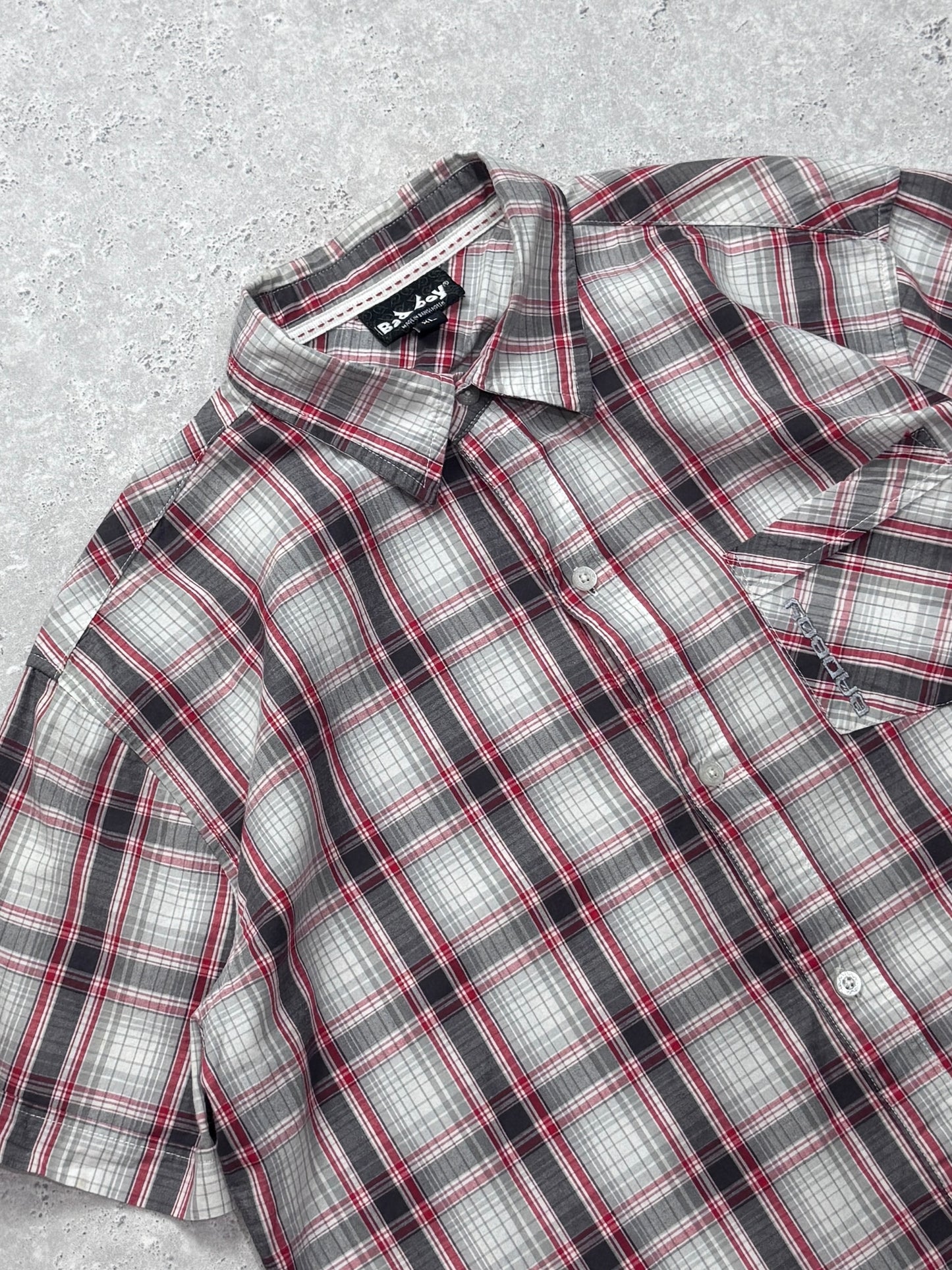 Vintage Y2K Badboy Plaid Button Up Shirt (L)