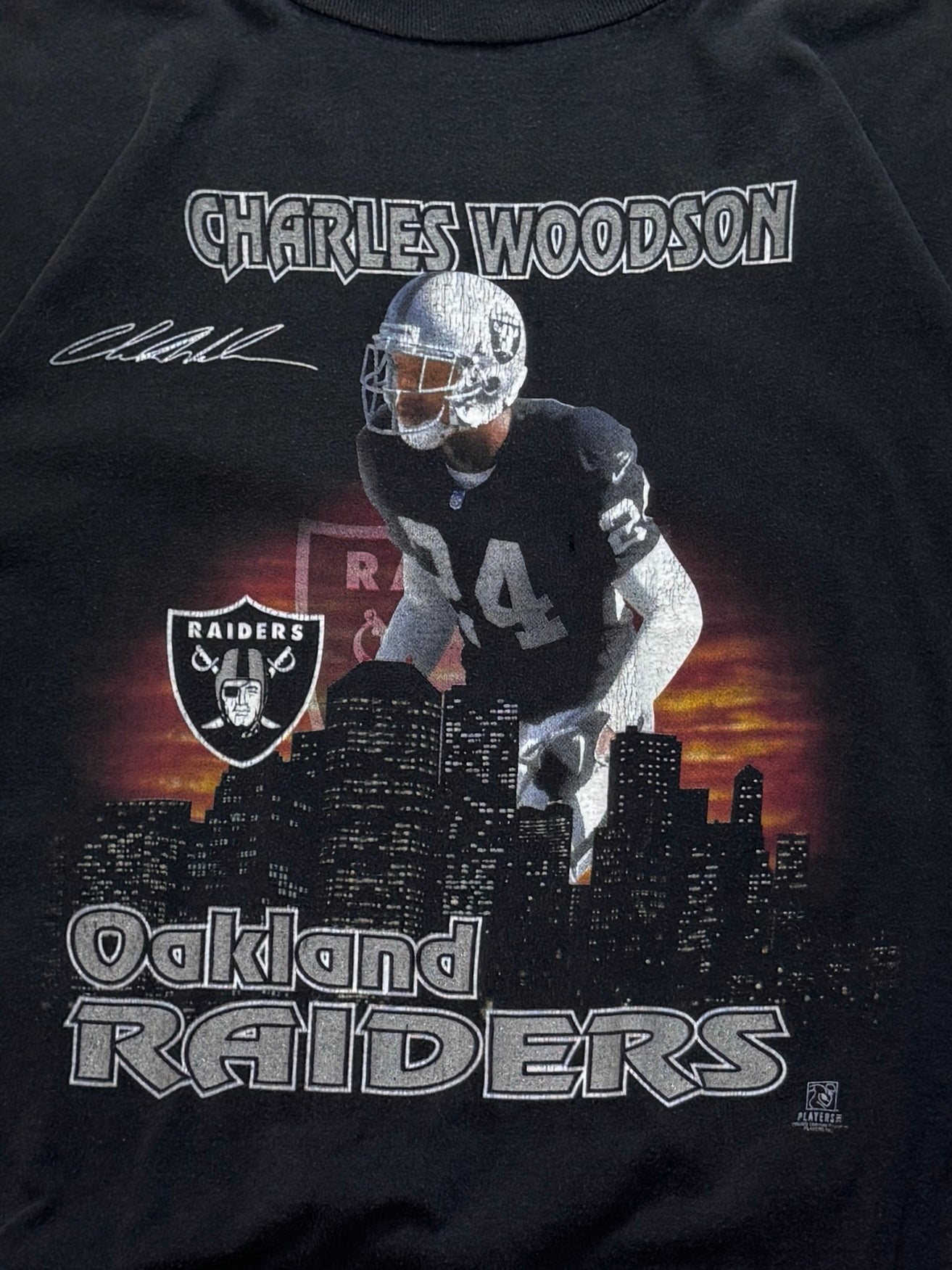 Vintage Oakland Raiders Charles Woodson NFL Player Tee (XL)