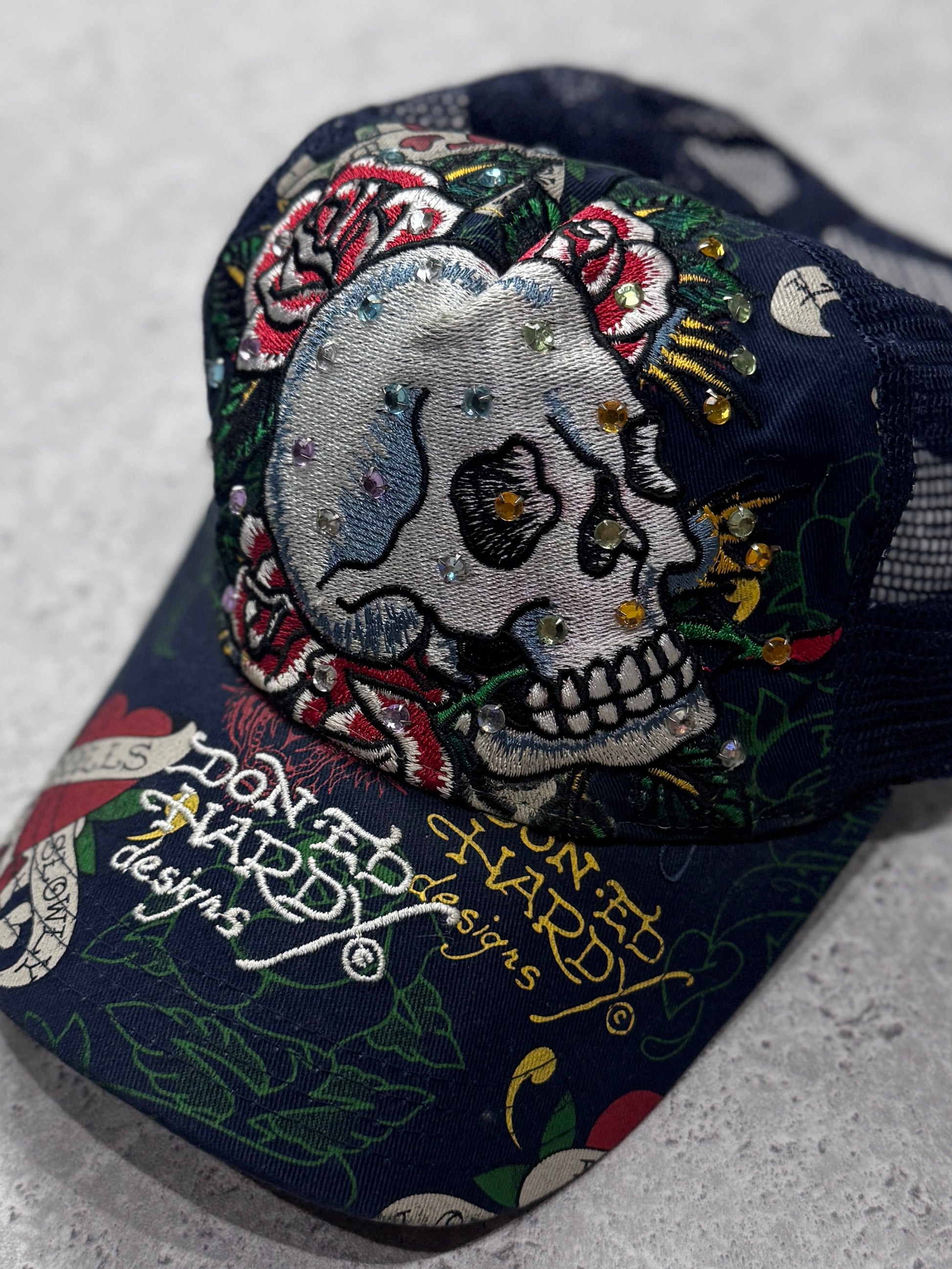 Vintage Y2K Ed Hardy Skull Diamanti Cap