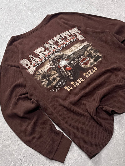 Vintage 2000s Harley Davidson Waffle Long Sleeve Tee (XL)