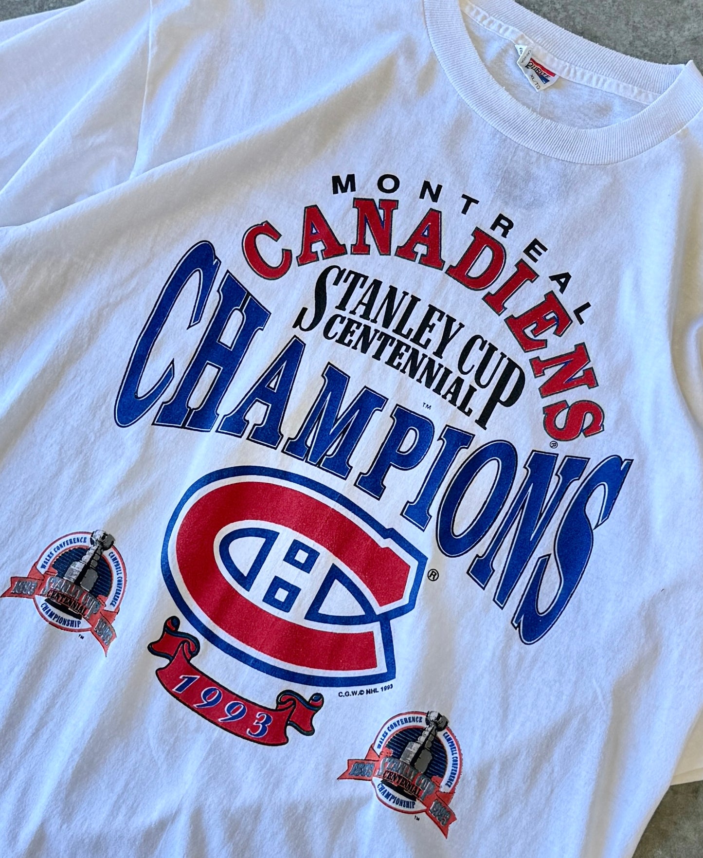 Vintage 93' Montreal Canadiens Stanely Cup Tee (XL)