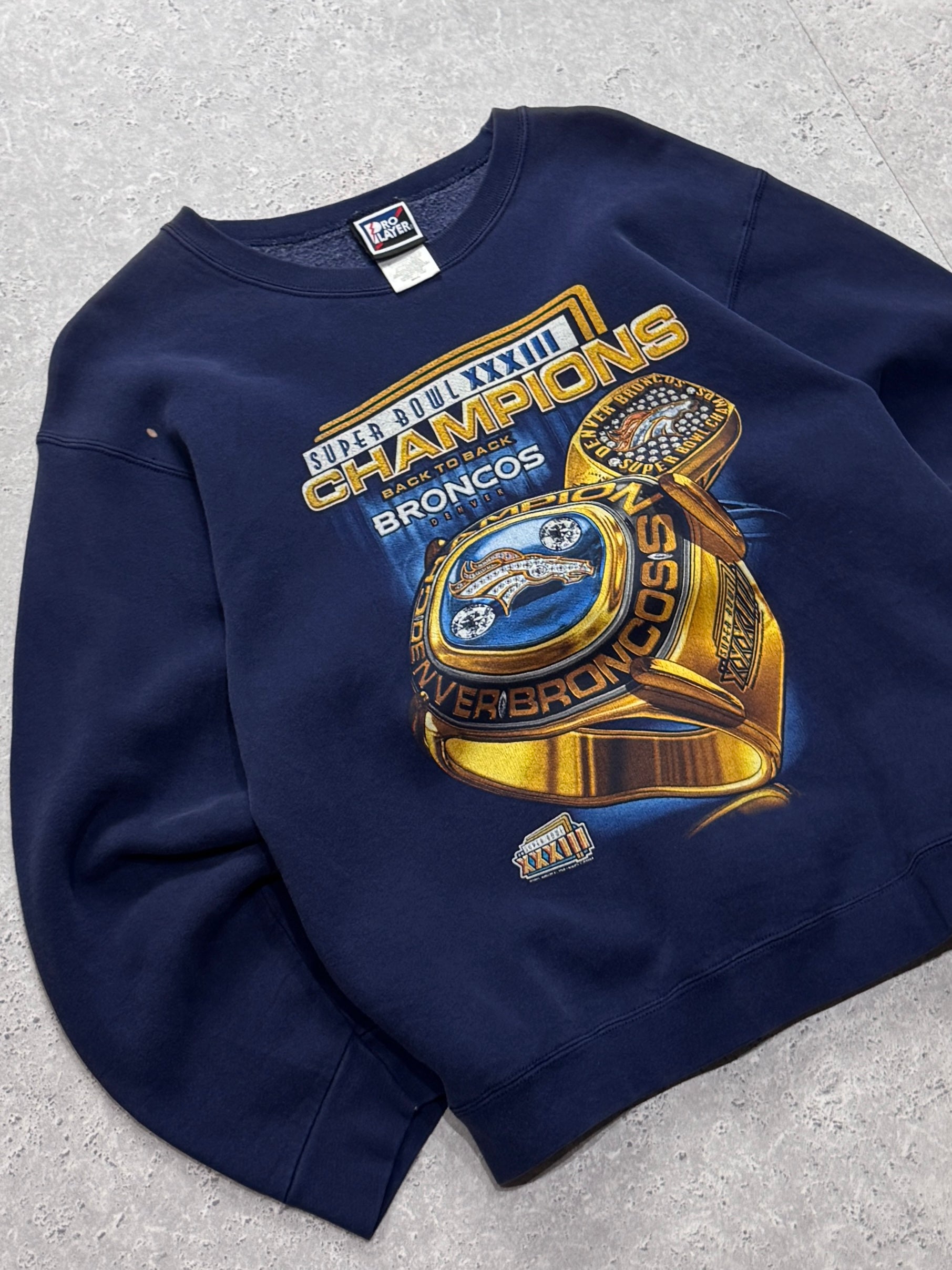 Vintage 90s Denver Broncos NFL Superbowl Rings Sweater (M)