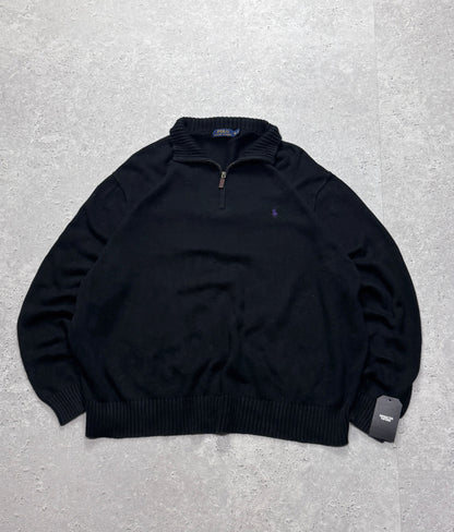 Vintage Polo Ralph Lauren Knitted Quarter Zip Sweater (2XL)