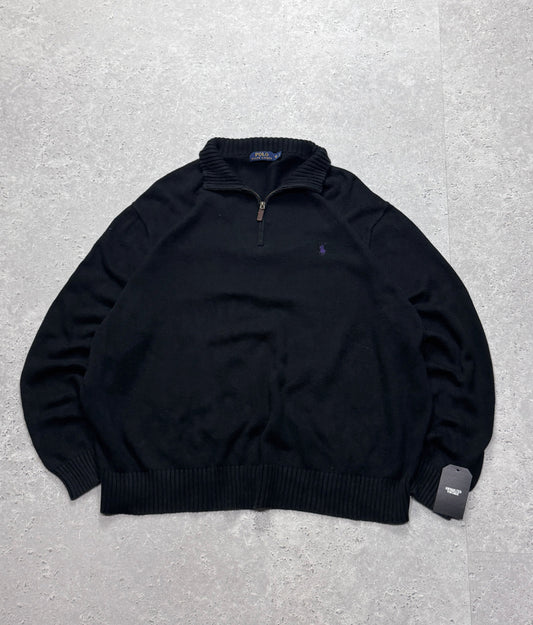 Vintage Polo Ralph Lauren Knitted Quarter Zip Sweater (2XL)