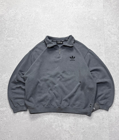 Vintage 90s Adidas Embroidered Quarter Zip Sweater (L)
