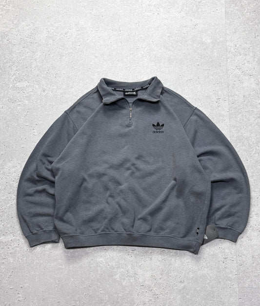 Vintage 90s Adidas Embroidered Quarter Zip Sweater (L)