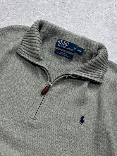 Vintage Polo Ralph Lauren Knitted Quarter Zip Sweater (2XL)