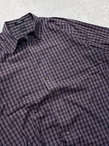 Vintage 2000s Plaid Button Up Shirt (XL)