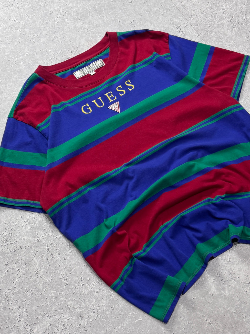 Vintage 2000s Guess Striped Tee (XL)