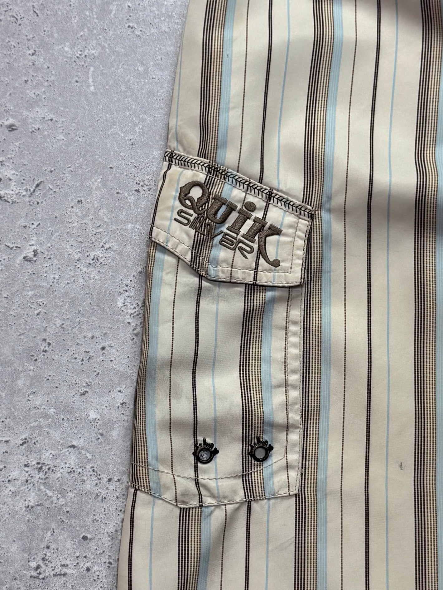 Vintage Y2K Quiksilver Striped Boardshorts (34")