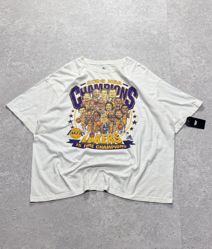 Vintage 2009 LA Lakers NBA Champions Caricature Tee (2XL)