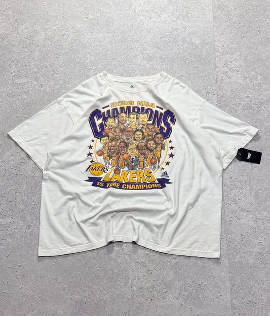 Vintage 2009 LA Lakers NBA Champions Caricature Tee (2XL)