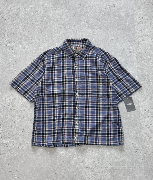 Vintage Y2K Cropped Button Up Shirt (M)