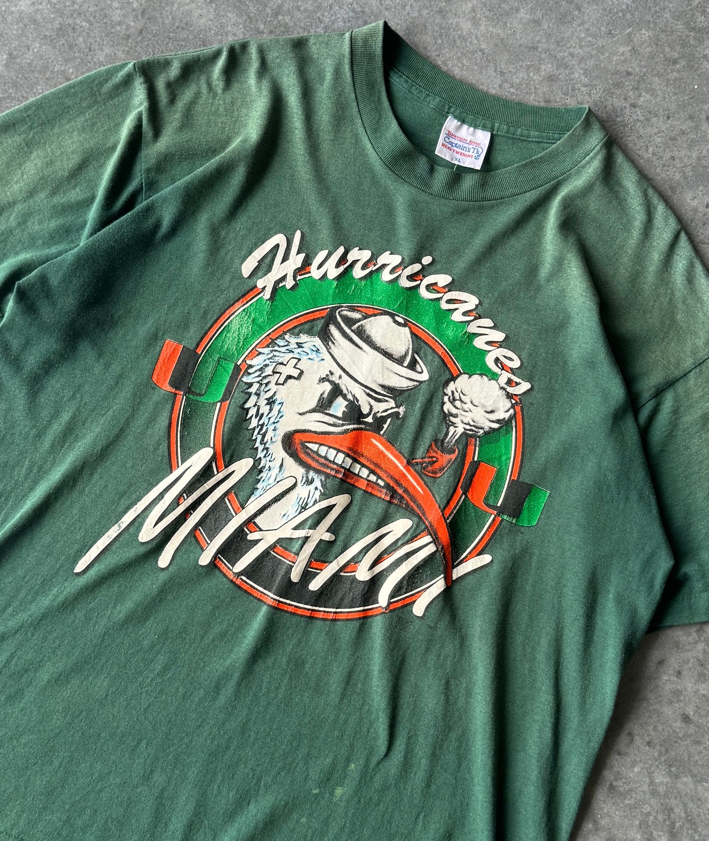 Vintage 90s Miami Hurricanes Mascot Tee (L)