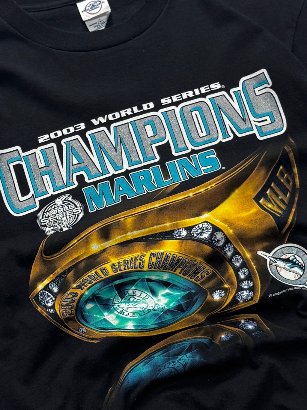 Vintage 2003 Florida Marlins MLB World Series Ring Tee (M)