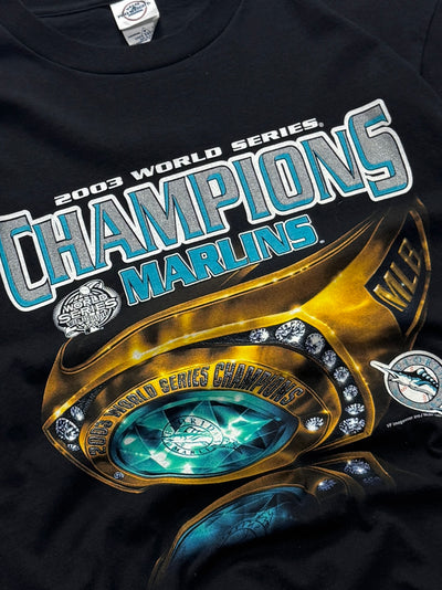 Vintage 2003 Florida Marlins MLB World Series Ring Tee (M)
