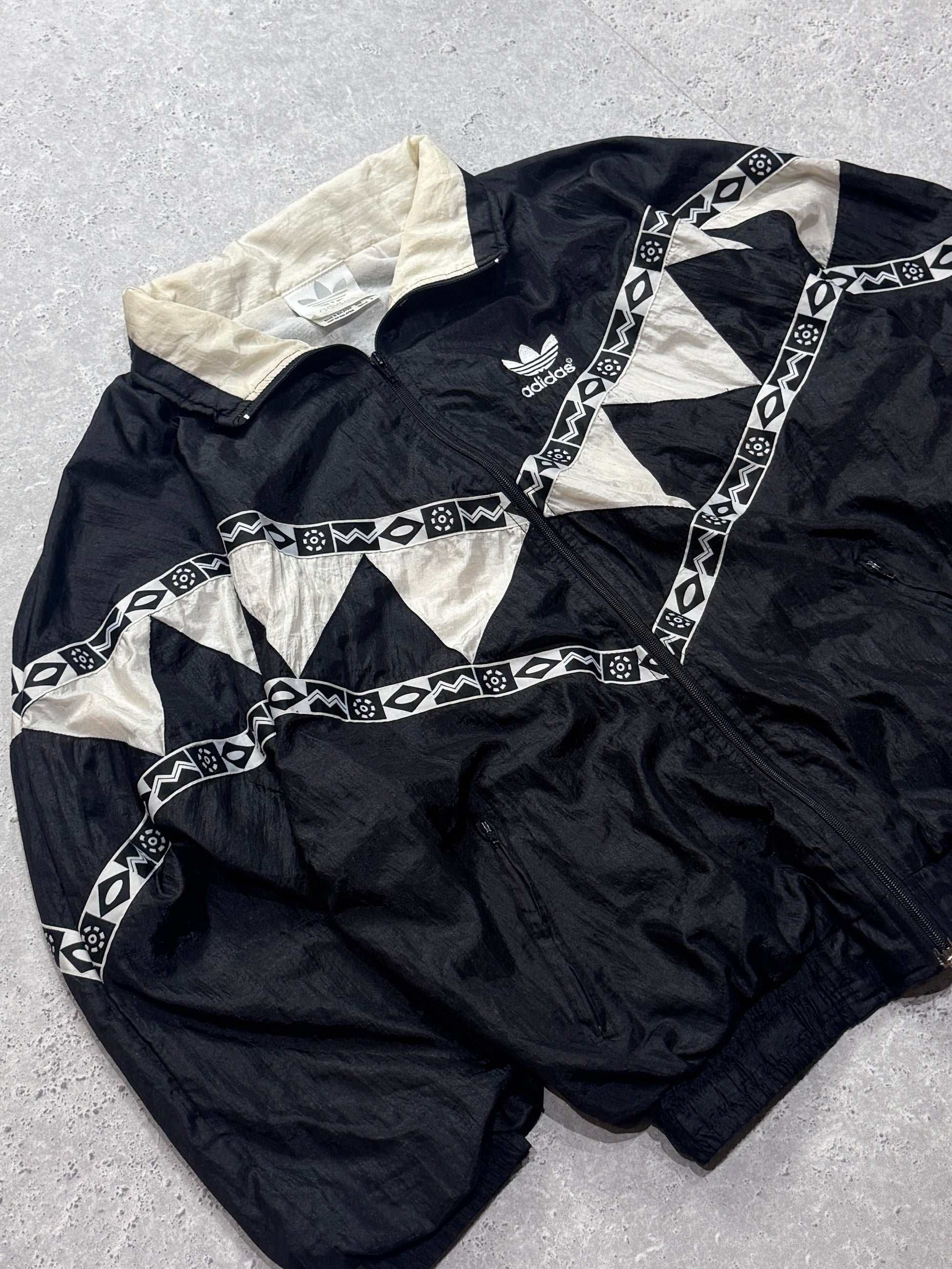 Vintage 90s Adidas Patterned Windbreaker Jacket (L)