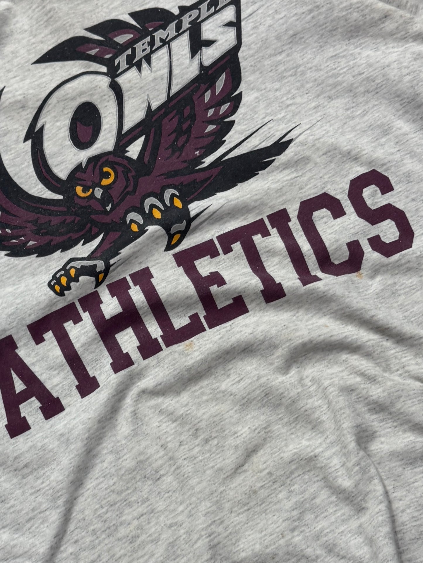 Vintage 90s Temple Owls Athletics Graphic Tee (L)