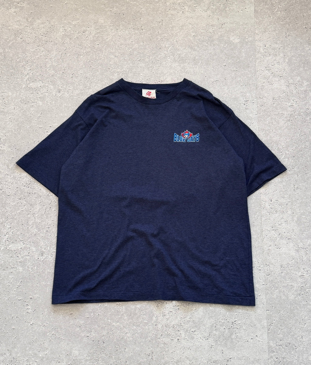 Vintage Toronto Blue Jays Striped MLB Tee (2XL)