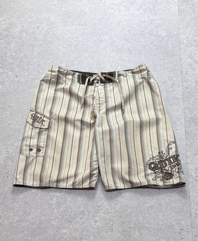 Vintage Y2K Quiksilver Striped Boardshorts (34")
