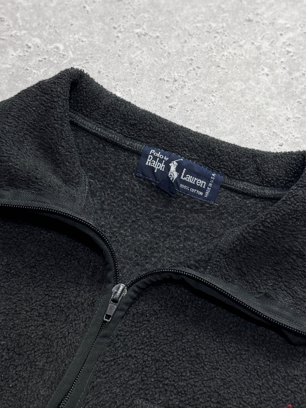 Vintage 90s Polo Ralph Lauren Fleece Quarter Zip Sweater (L)