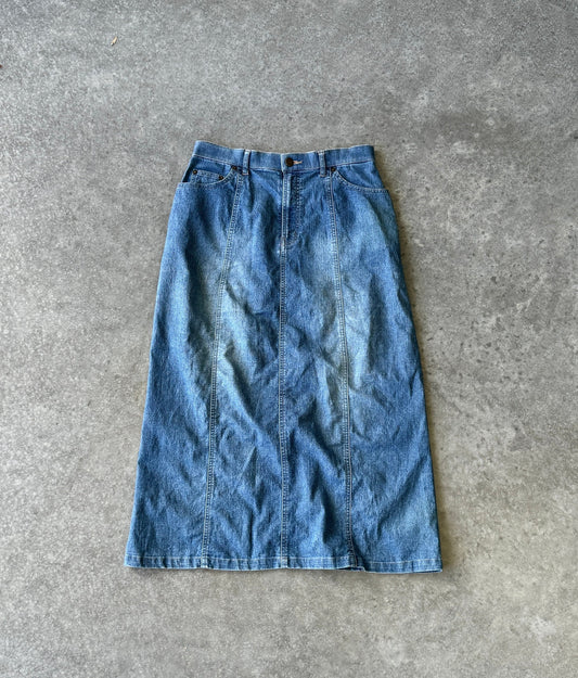 Vintage Denim Maxi Skirt (M)