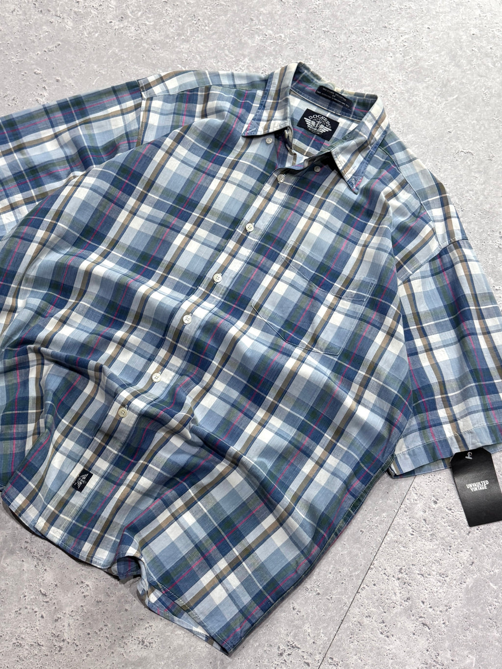 Vintage 90s Plaid Button Up Shirt (2XL)