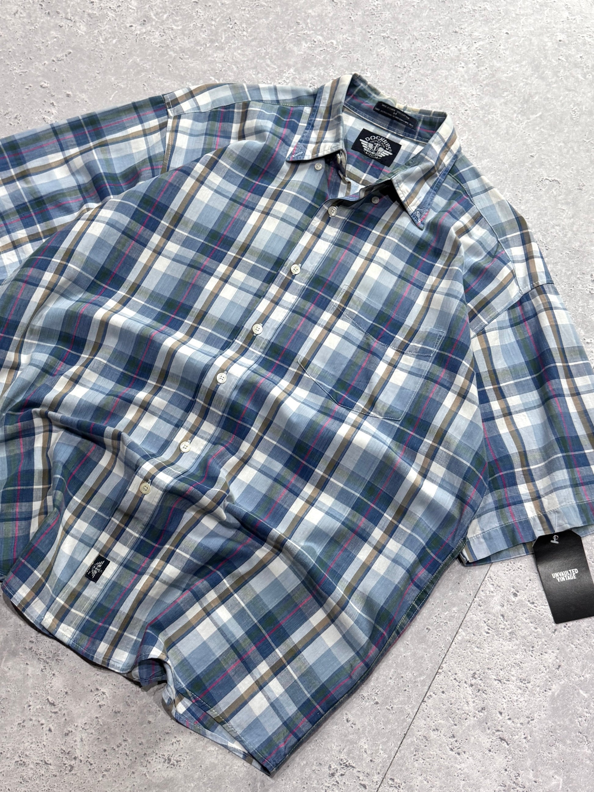 Vintage 90s Plaid Button Up Shirt (2XL)