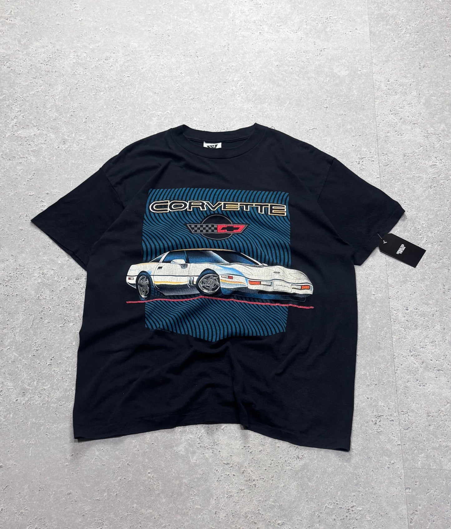 Vintage 80s Corvette Streetwear Car Graphic Tee (L)