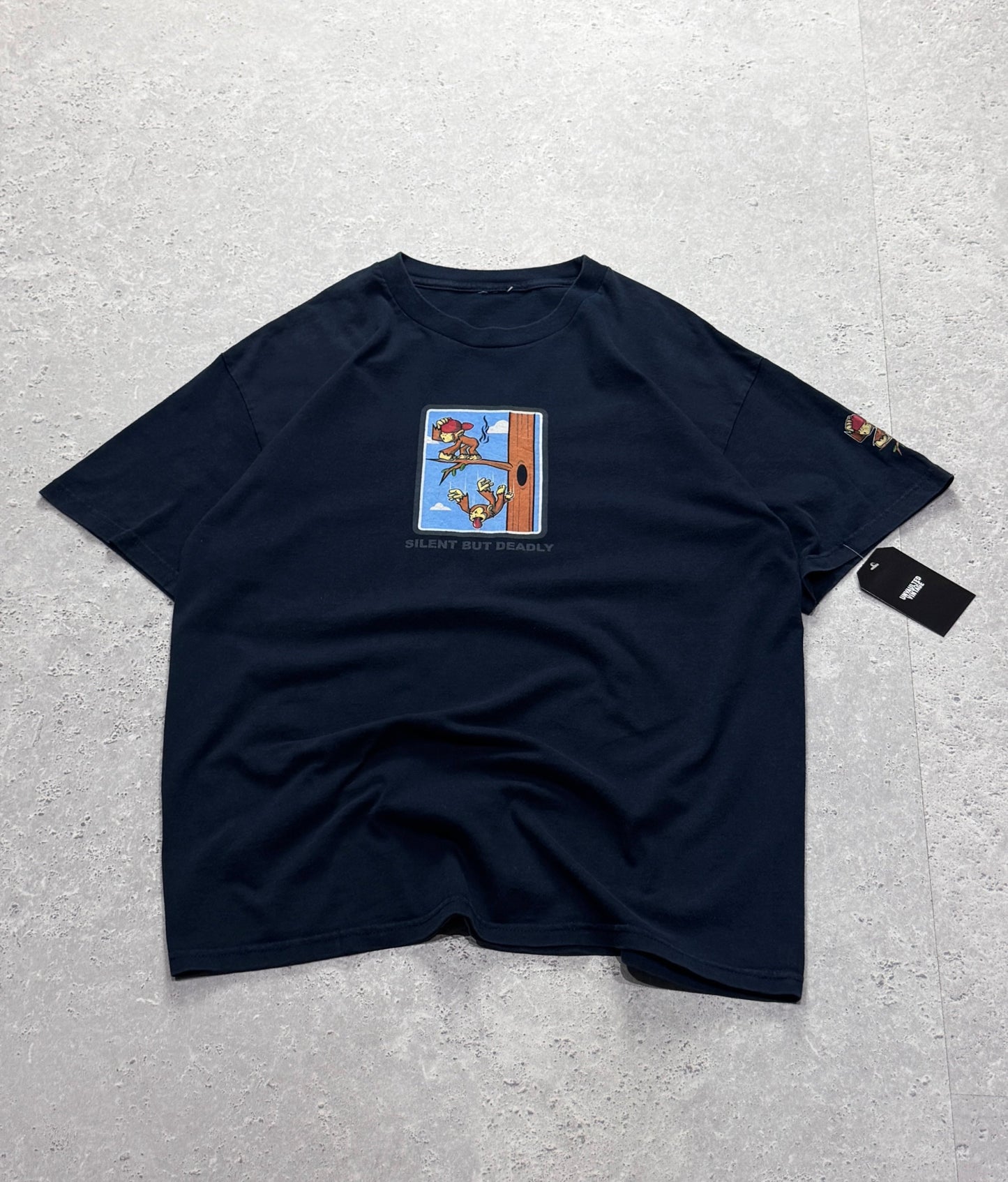 Vintage 2000s Monkey Humor Graphic Tee (L)