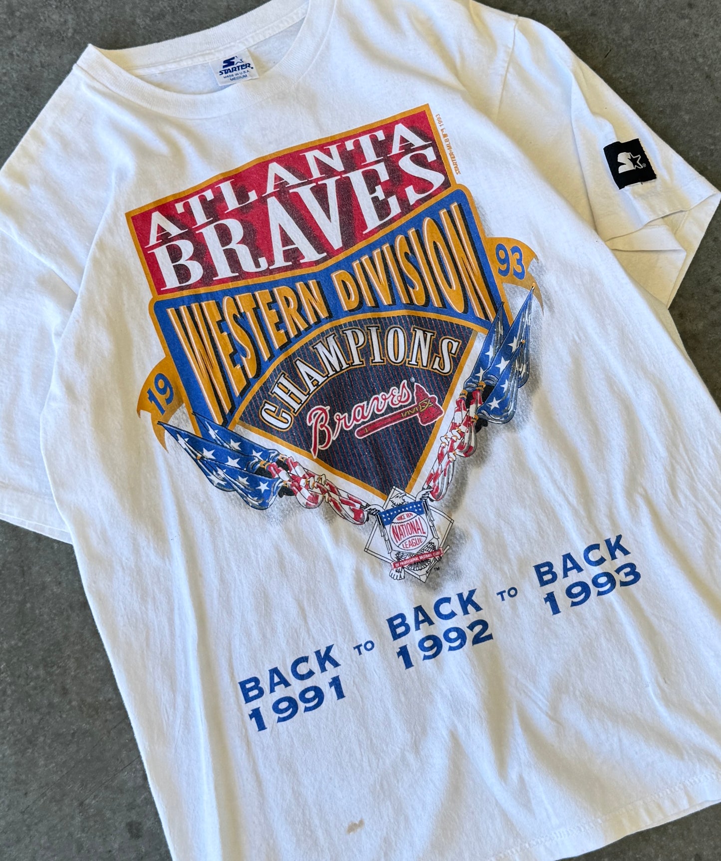 Vintage 90s Atlanta Braves Western Divsion Tee (M)