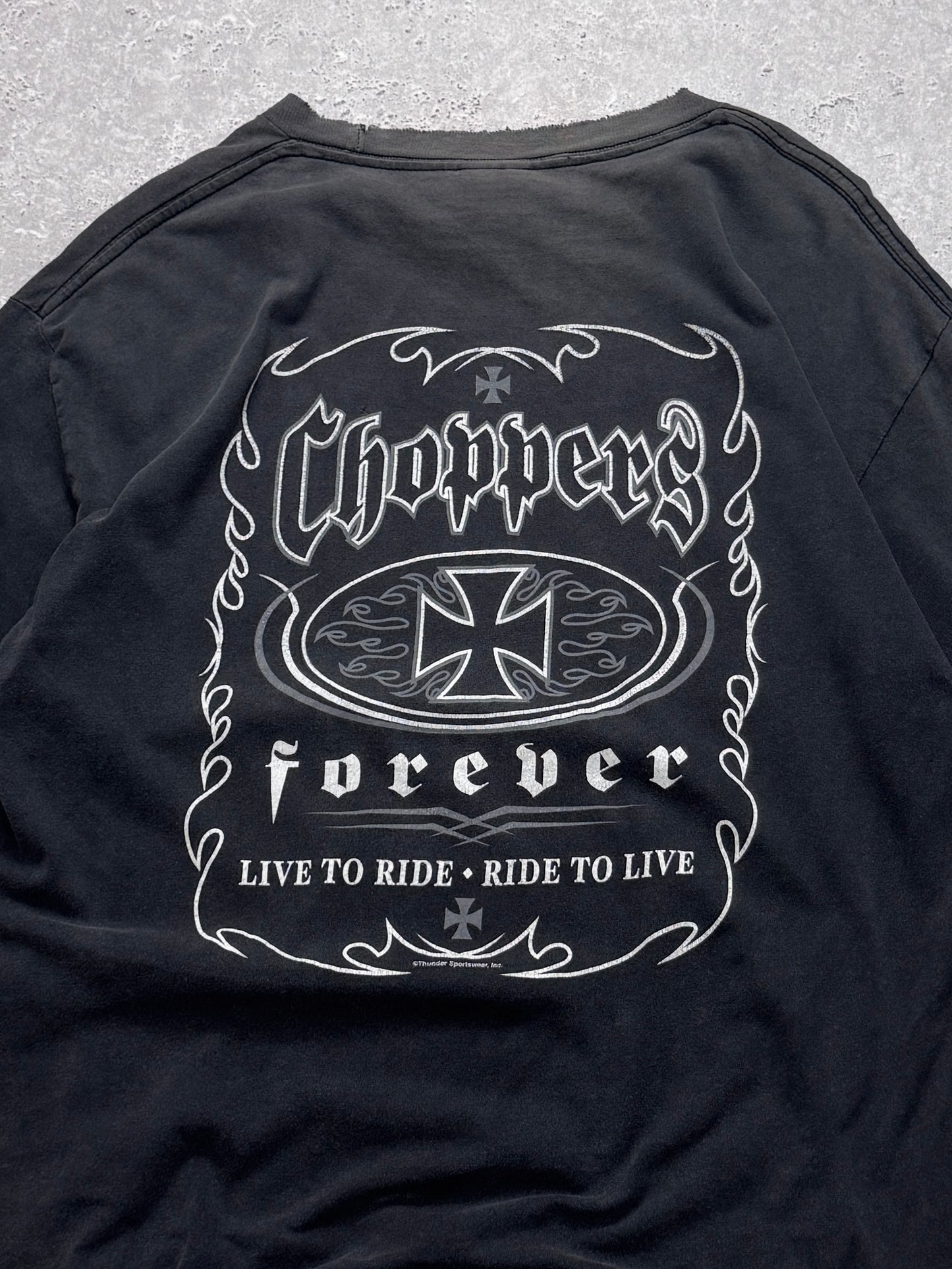 Vintage Faded Choppers Forever Motorcycle Tee (L)