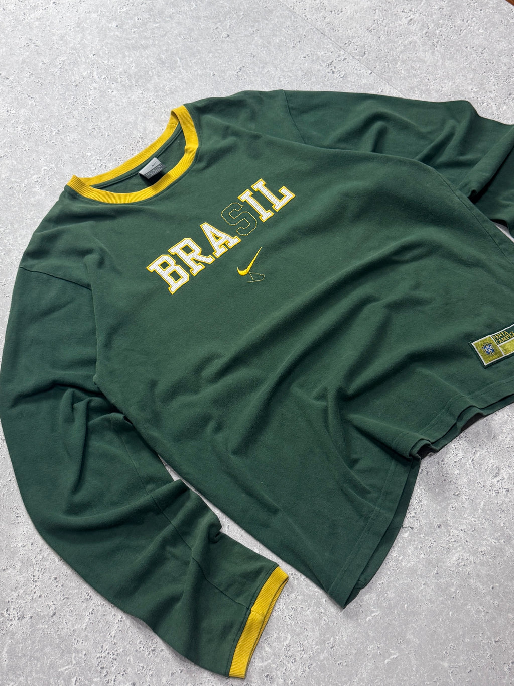 Vintage Nike X Brasil Embroidered Long Sleeve Tee (L)