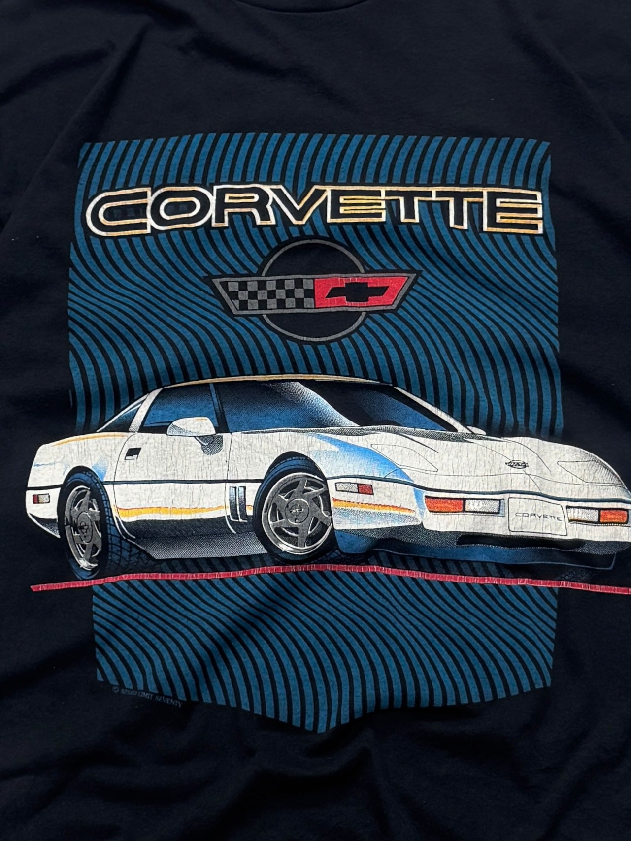 Vintage 80s Corvette Streetwear Car Graphic Tee (L)