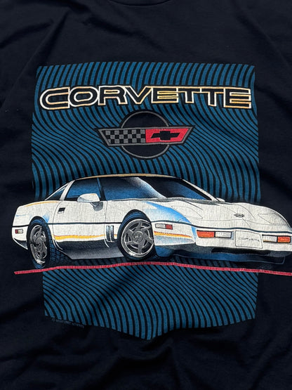Vintage 80s Corvette Streetwear Car Graphic Tee (L)