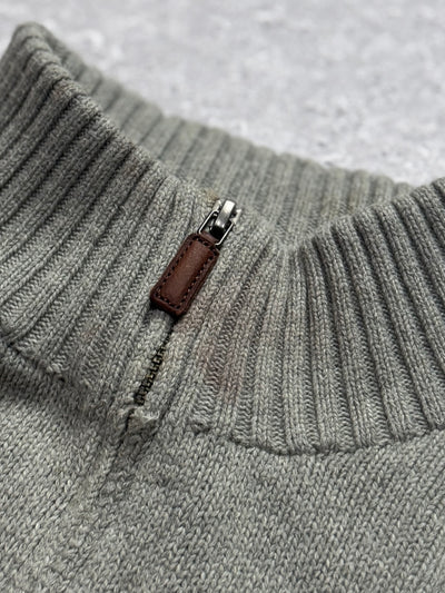 Vintage Polo Ralph Lauren Knitted Quarter Zip Sweater (2XL)