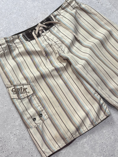 Vintage Y2K Quiksilver Striped Boardshorts (34")