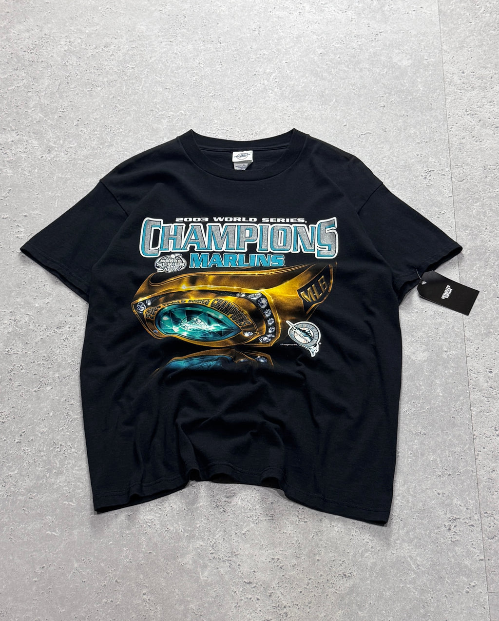 Vintage 2003 Florida Marlins MLB World Series Ring Tee (M)