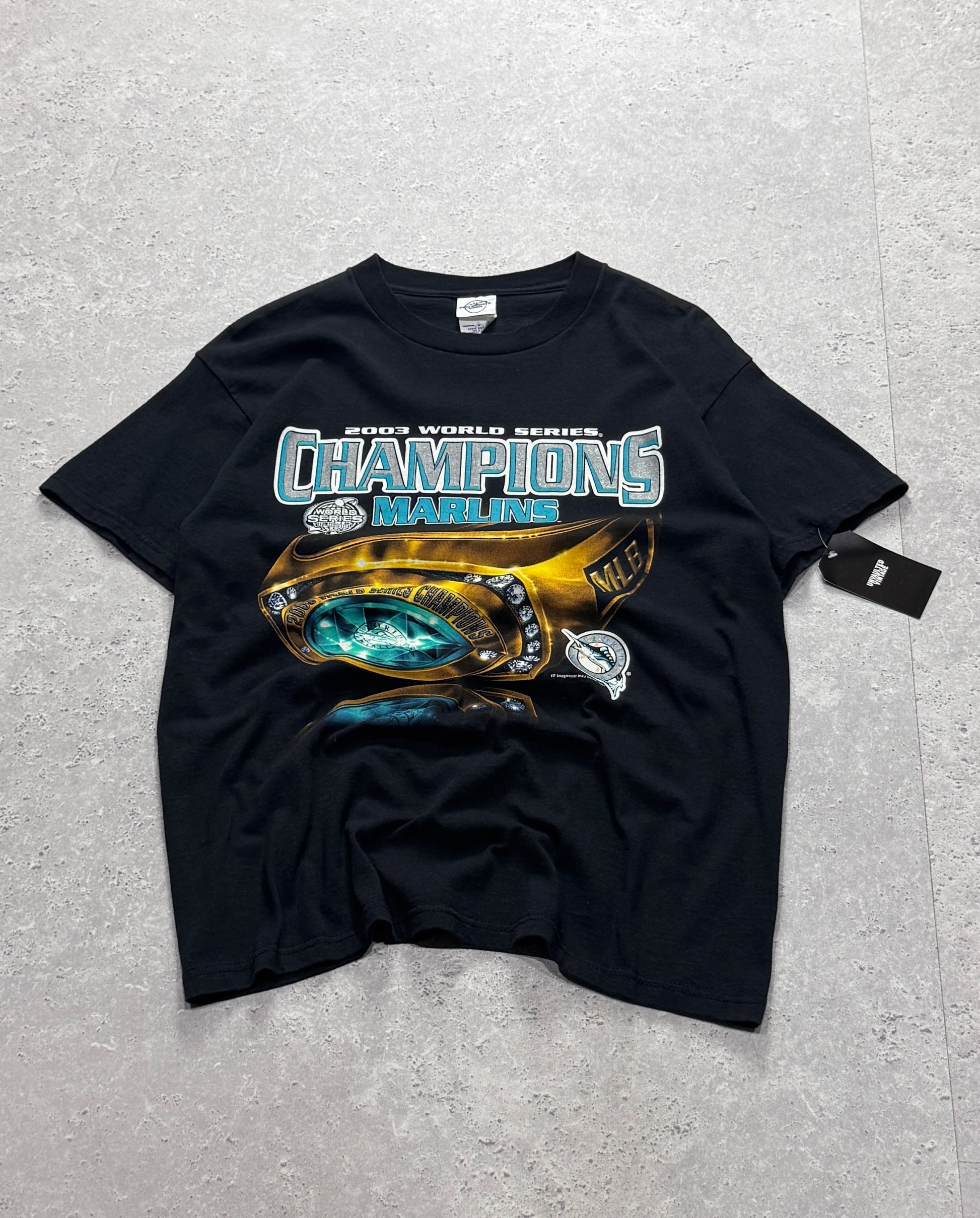 Vintage 2003 Florida Marlins MLB World Series Ring Tee (M)