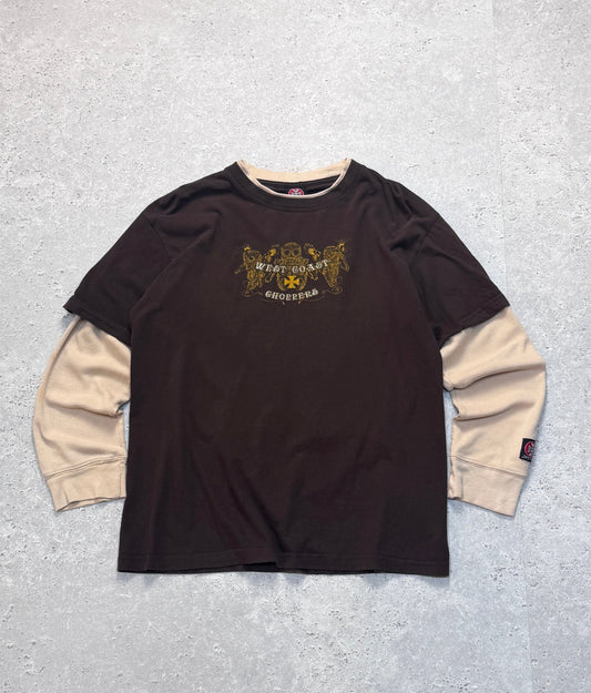 Vintage Y2K West Coast Choppers Waffle Thermal Sleeve Tee (L)