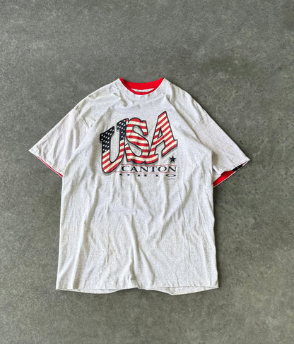 Vintage 90s USA Destination Two Tone Tee (2XL)