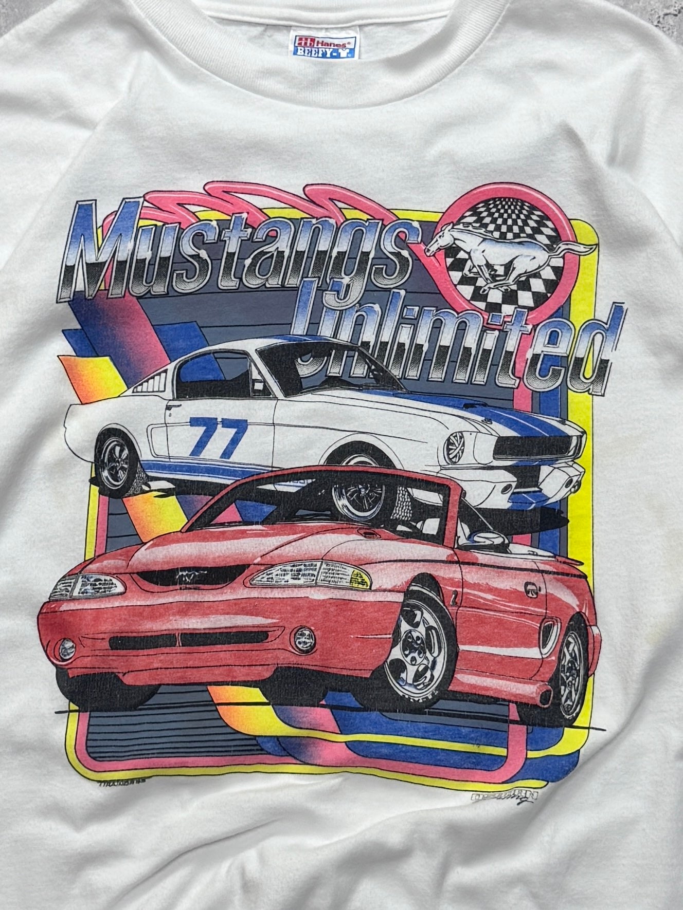Vintage 90s Mustangs Unlimited Car Graphic Tee (L)